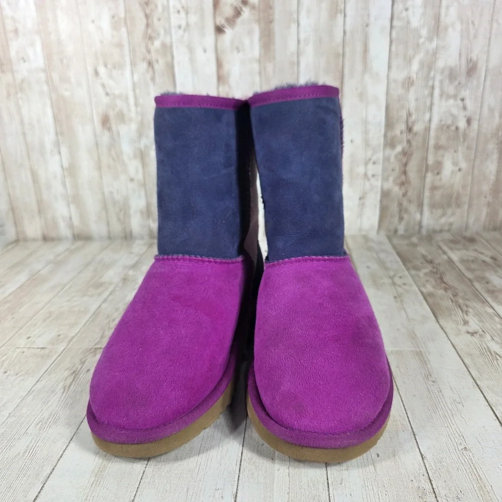 UGG Australia‎ Kids Classic Colorblock Boots Purple Pink Blue Size 6